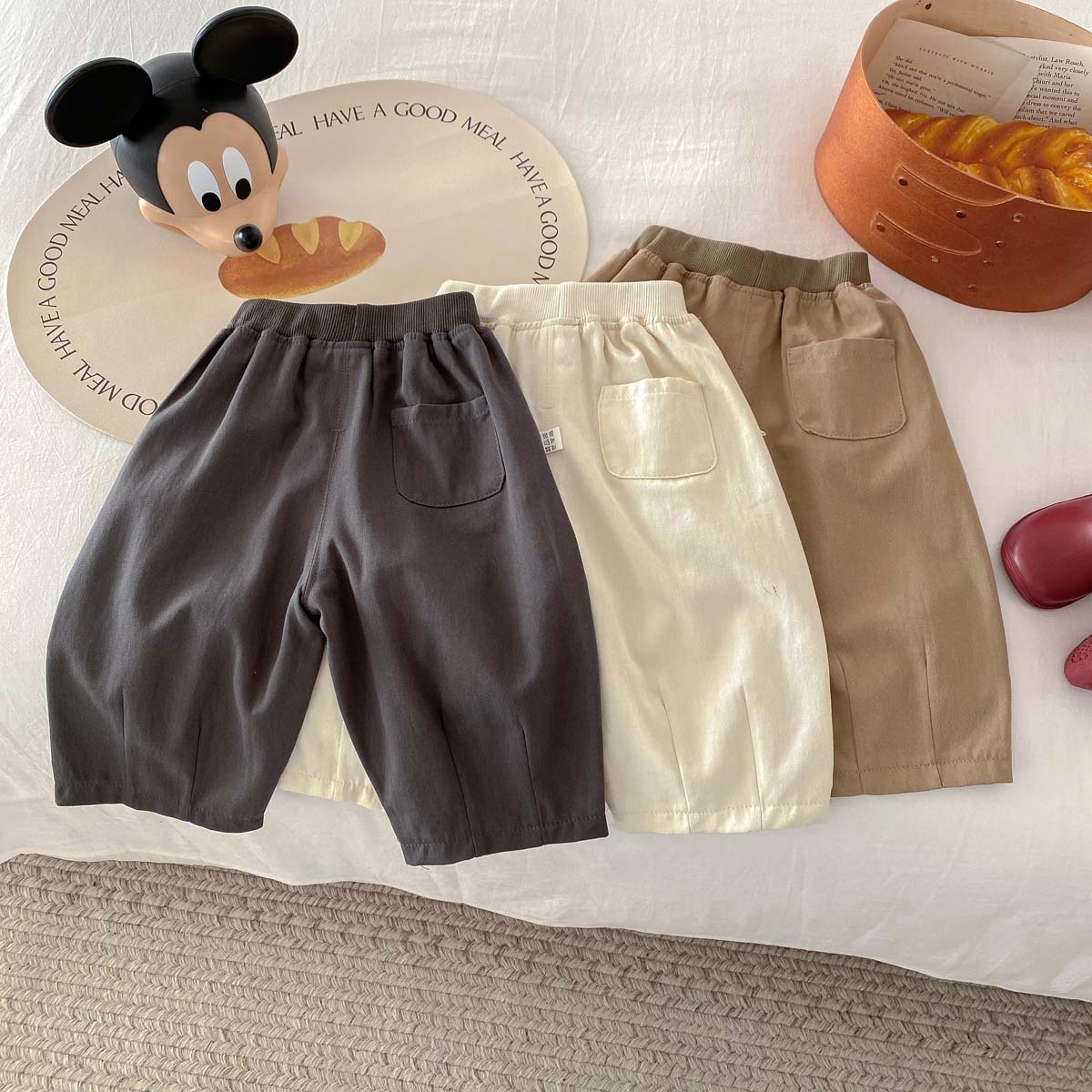 Children's Thin Long Pants Spring and Summer New Style Casual Wide-Leg Pants for Boys and Girls, Loose Casual Pants for Kids