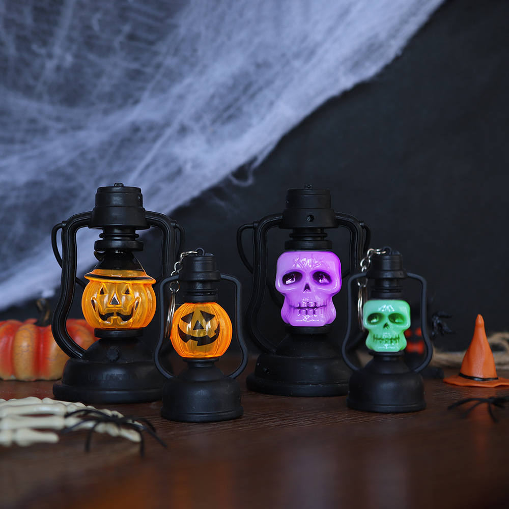 Halloween calabaza linterna fantasma festival productos lámpara de queroseno portátil led colorido luz de la noche accesorios de decoración lámpara de caballo pequeño