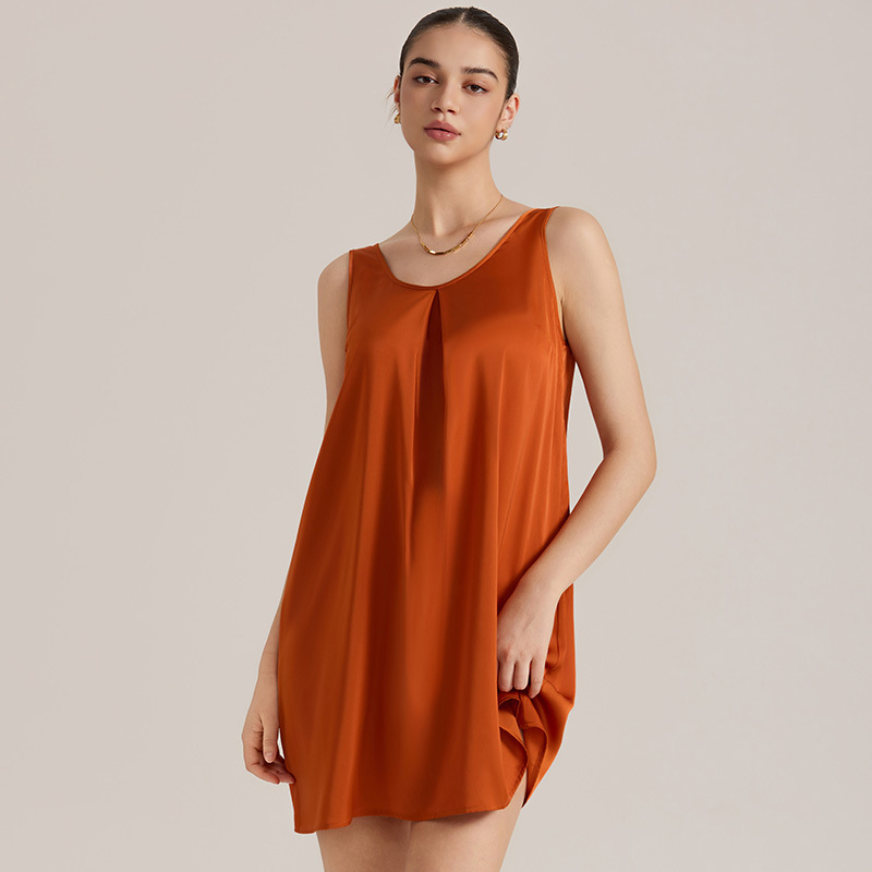 Amazon nuevo pijama de mujer de verano chaleco sin mangas satén chiffón de cuello en V pijama casero ropa casera mujer SQ25929