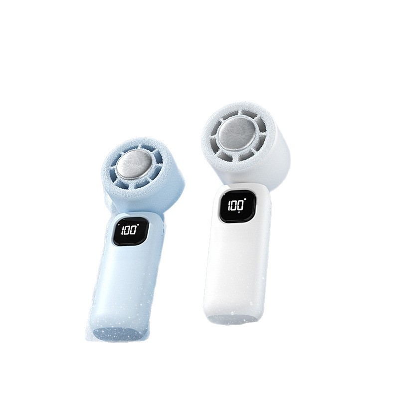 25 新しいハンドヘルド小型ファンポータブル USB 充電氷冷却半導体ミニデスクトップ屋外ファン 1|undefined