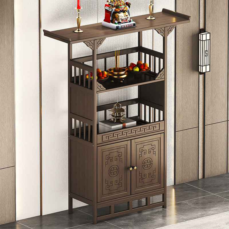 New Chinese style Buddha table home Middle Hall god of wealth worship table strip incense fire table shrine stand cabinet incense table
