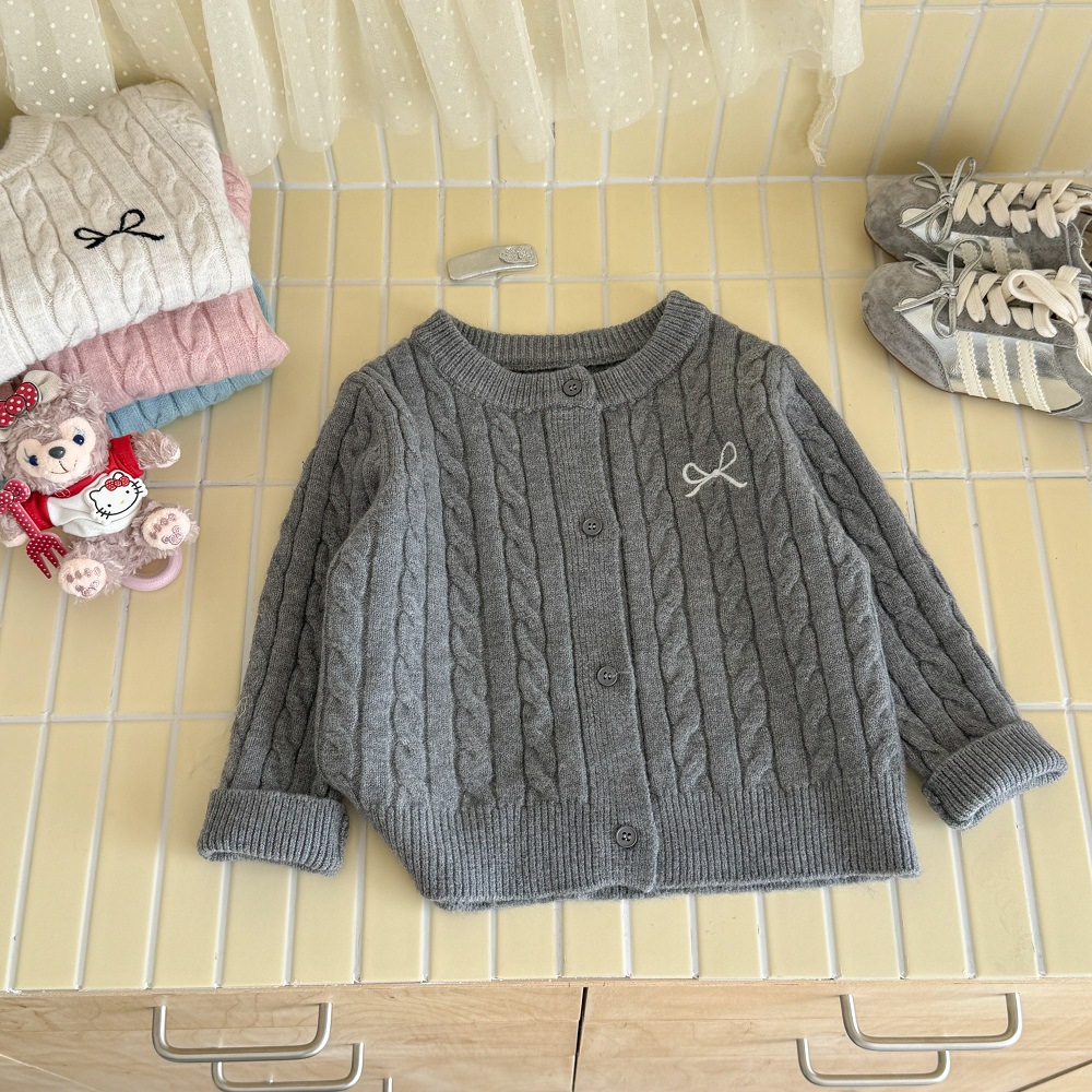 Ningli 無地秋の森ニットカーディガン春と秋の新しい子供のファッション女の赤ちゃん秋のセータージャケット