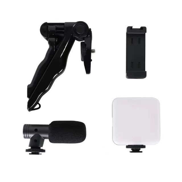 AY49 Photography Video Live Streaming Portable Desktop Tripod with Ring Light Mobile Phone Clip Microphone