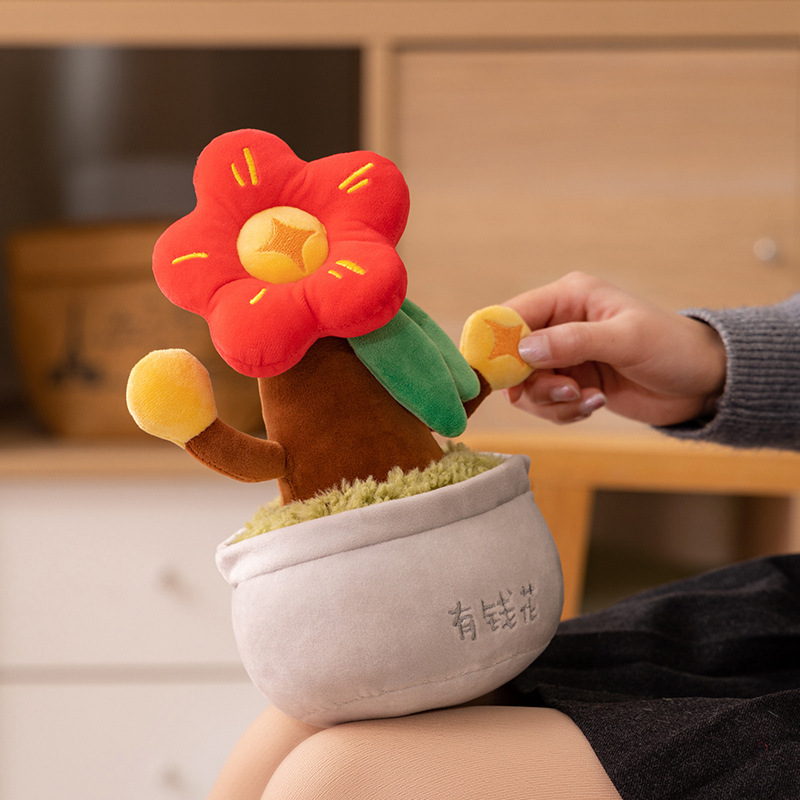 Red celebridad creativa árbol de riqueza en maceta muñeca flores ricas juguetes de peluche con dinero para gastar regalos adornos de peluche dormitorio image 4