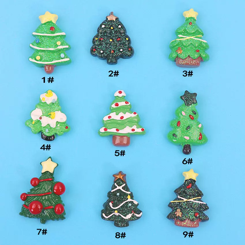 2025新款圣诞节树脂配件抖音手机壳DIY饰品货源跨境热销圣诞装饰