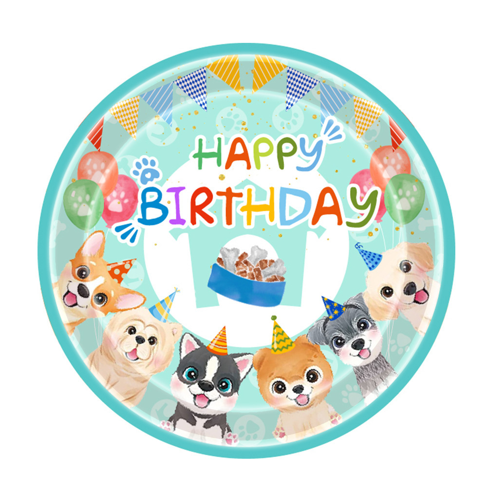 Fondo de pantalla de fiesta con tema de perro azul lindo animal de dibujos animados fiesta de cumpleaños decoración vajilla de mantel de Amazon