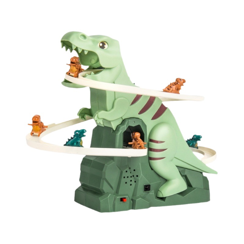 Nueva celebridad en línea TikTok mismo dinosaurio montado divertido educativo eléctrico pista de diapositivas coche juguete regalo cumpleaños