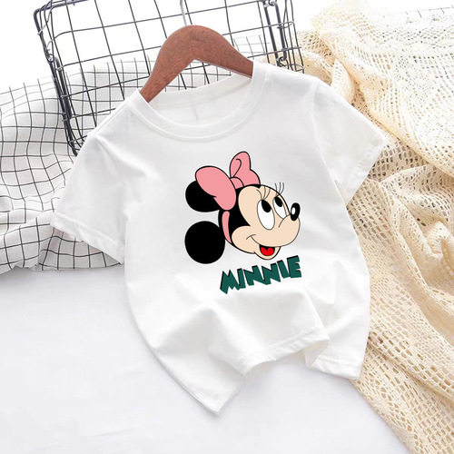 Children's clothing children's t-shirt pure cotton short-sleeved boys and girls summer cartoon fashion white bottoming shirt baby style half-sleeved