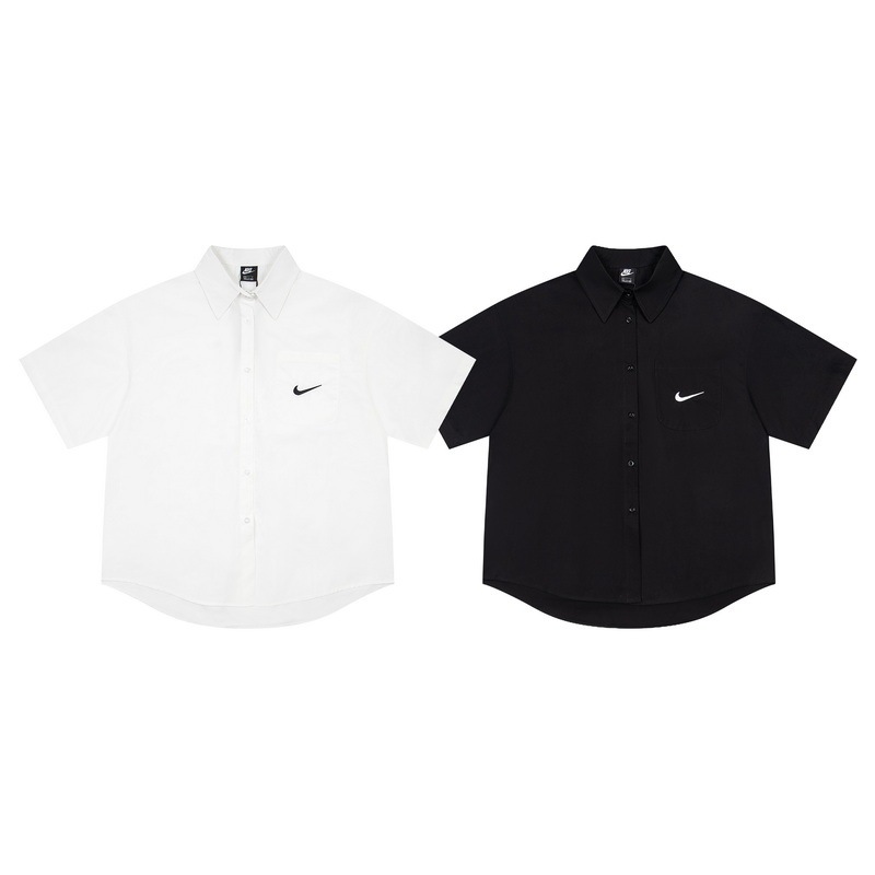 Stu X Sisi Collaboration Series Logo Letter Pocket Back Neck Embroidered Shirt Unisex