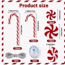 亚克力圣诞糖果棒棒糖棉花糖DIY装饰糖圣诞树圣诞红白糖果吊饰