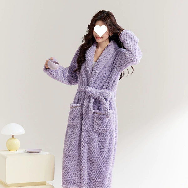 Jacquard nightgown pineapple lattice purple