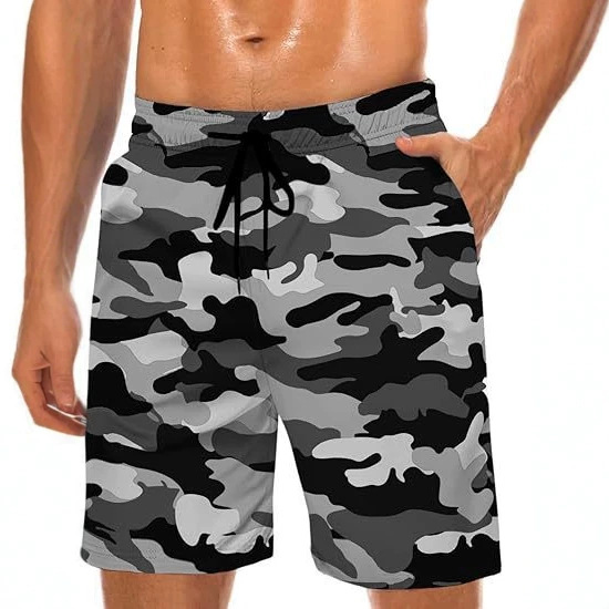 2026 Cross-border Exclusive Export Men's Beach Shorts Digital Printed Quick-drying Vacation Shorts Men's Beach Shorts