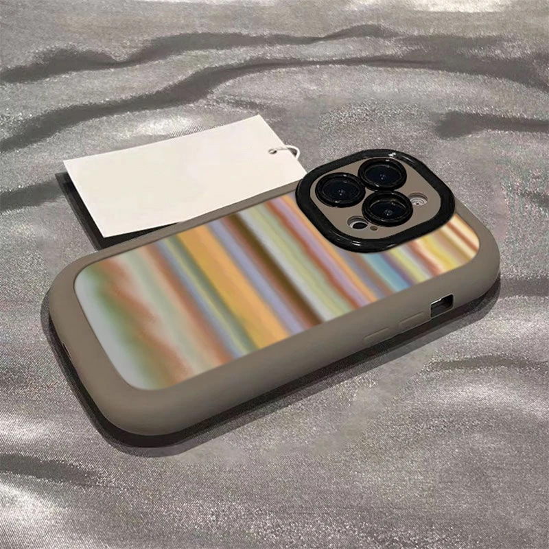 Rainbow Stripe Mobile Phone Case for IQOOZ9 Iqoo 12 Women's 11 All-inclusive Neo7 Drop-resistant Neo6 Silicone Neo