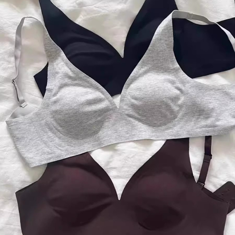 Big Breasts Show Small Intimates Women's Shell Cup Thin Soft Deep V Recovery Breast Lift Slimming Look Seamless Beautiful Back Bra to Reduce Breasts