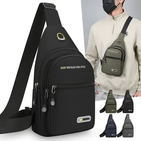 Fashionable Multifunctional Lightweight Shoulder Bag Simple Large Capacity Versatile Chest Bag Men's Cross-Border New Outing Crossbody Bag