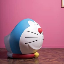 现货哆啦梦座椅 沙发椅 玻璃钢卡通可爱机器猫椅子网红ins沙发凳