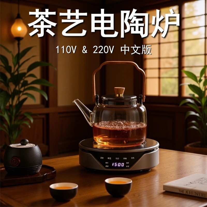 110V220V Touch Screen Electric Ceramic Stove for Boiling Water and Tea, Tea Art Electric Ceramic Stove, Non-Pick Pot Electric Ceramic Stove, Silent Tea Stove