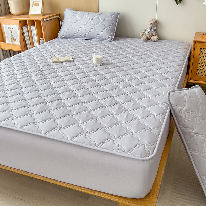 Nuevo tipo de cama cubierta de protección de colchón cuatro estaciones de algodón intercalado engrosado universal todo incluido no desplazamiento cubierta de sopa