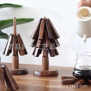 定制实木隔热垫创意家用餐垫茶托简约桌面装饰摆件木质一棵树杯垫