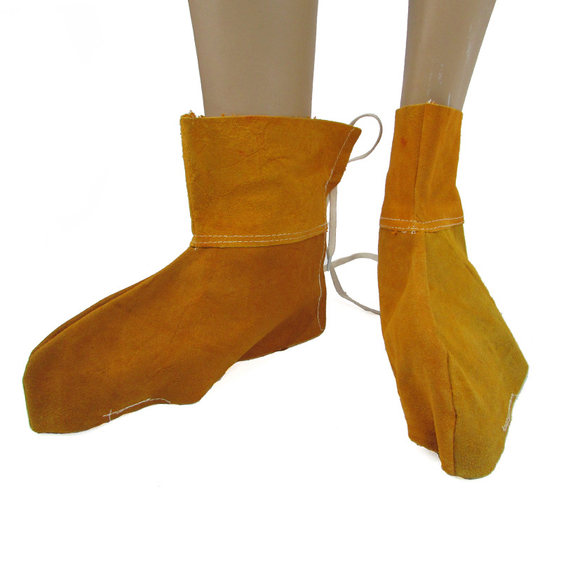 Piernas de soldadura de piel de vaca corta y larga, protector de pie resistente al desgaste, protector de pie resistente al desgaste, aislamiento térmico, protector de pie de soldadura, protector de pie de soldadura