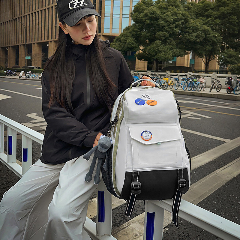 Mochila de marca de moda Mochila de viaje simple de gran capacidad para hombres Casual japonés estudiante de secundaria estudiante de secundaria estudiante universitario mochila escolar