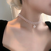 Woven necklace from pearl, design fashionable summer chain for key bag , 2024 years, Korean style, trend of season