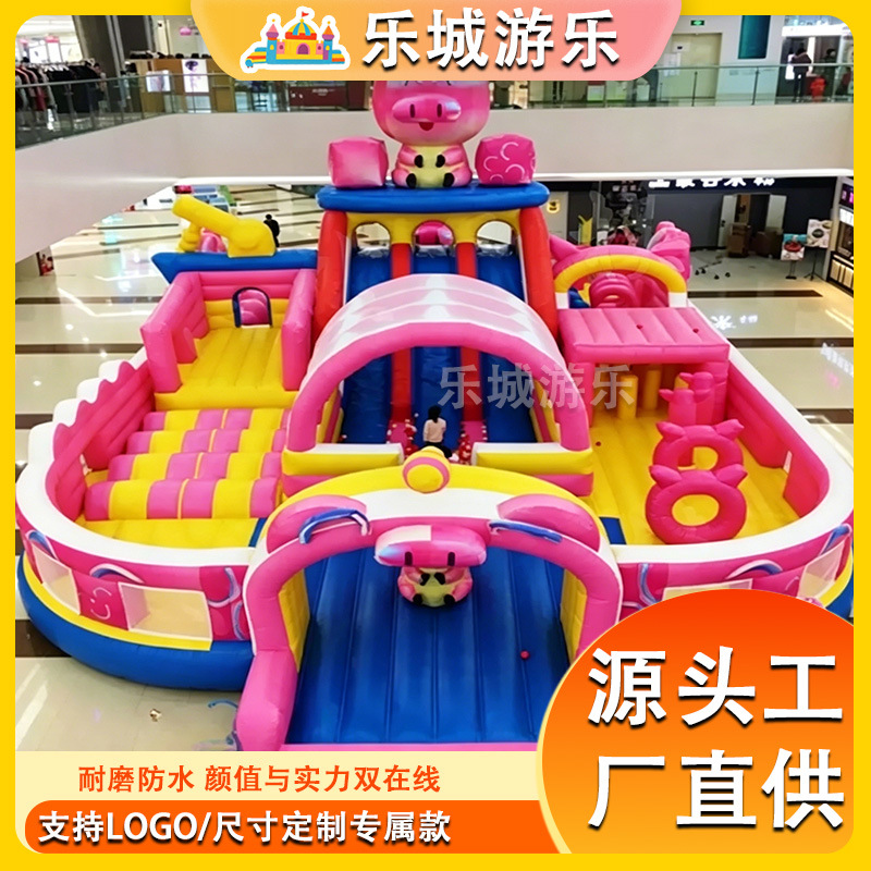 Gran castillo infláble para niños al aire libre barreras de paso deslizante de atracción para padres e hijos escalada de roca fábrica de equipos de cama de salto