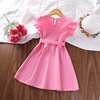 Summer fashionable dress with sleeves, suitable for teen, V-neckline, wholesale