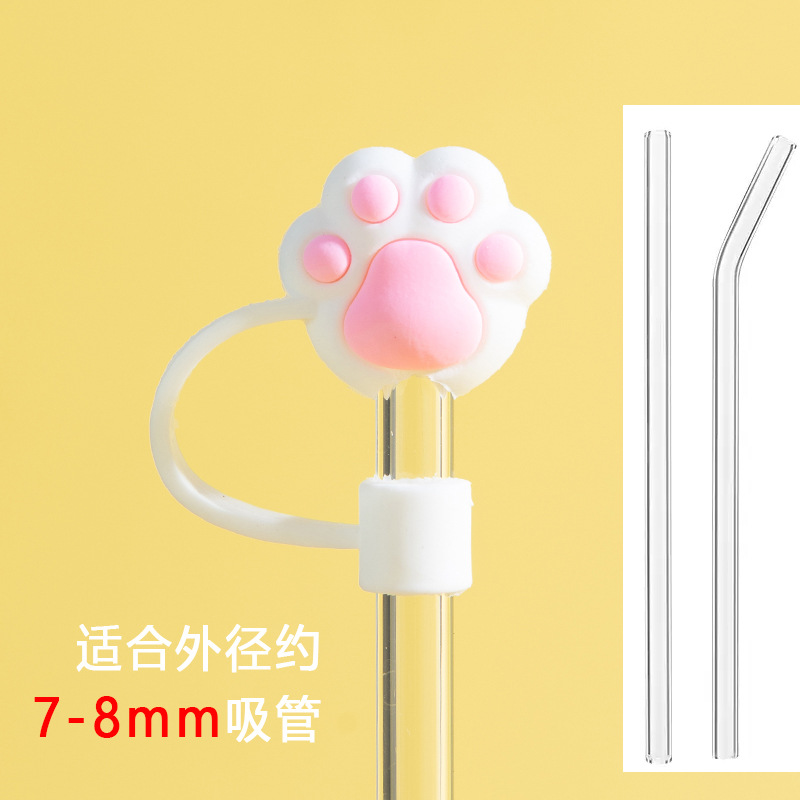 Tapa de paja de vidrio a prueba de polvo protección del medio ambiente linda chica tapa de paja accesorios universales enchufe a prueba de polvo enchufe de polvo de dibujos animados