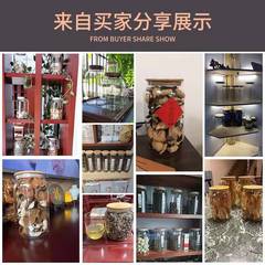 Thickened small green tangerine packaging jar glass tea canister moisture-proof bucket container bottle large capacity screw mouth storage jar