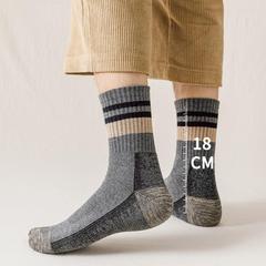 Terry thickened plus velvet autumn and winter towel bottom plus stockings sports basketball high-top warm cushioning stockings for men