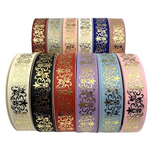 Vine thermoset bronzing spot ribbon packaging gift box handmade DIY bow flower packaging 2.5cm 50 yards