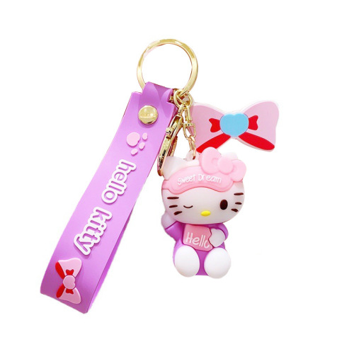 New cute kt cat keychain cartoon Sanrio girl heart bag pendant pendant couple small gift wholesale