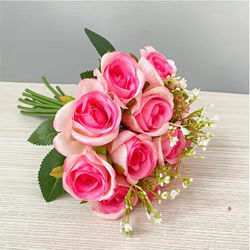 Ramo de Rosas Artificiales para Novia, Hecho a Mano con Tela de Seda, Estilo Bosque, Flores Eternas para Boda, Estilo Bosque image 11
