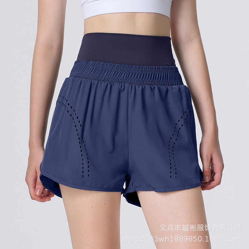 Nuevos pantalones cortos deportivos de mujer anti-exposición pantalones casuales de Yoga de cintura alta desgaste exterior pantalones de fitness ajustados de secado rápido europeos y americanos