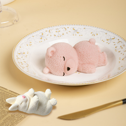 Sanxin second generation upgraded version 4-inch 6-inch sleeping bear mousse cake ice cream silicone mold ice cream dessert mold