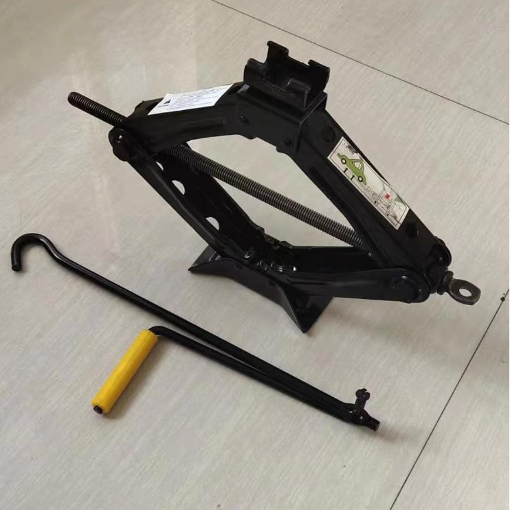 现货批发1- 2吨黑色 手摇 车载 剪式千斤顶 汽车用换胎工具