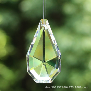 38/50/63MM double-sided pear-shaped transparent glass crystal prism pendant sunshine catcher diy wedding accessories