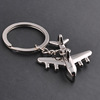 Airplane model, golden metal keychain engraved, Birthday gift