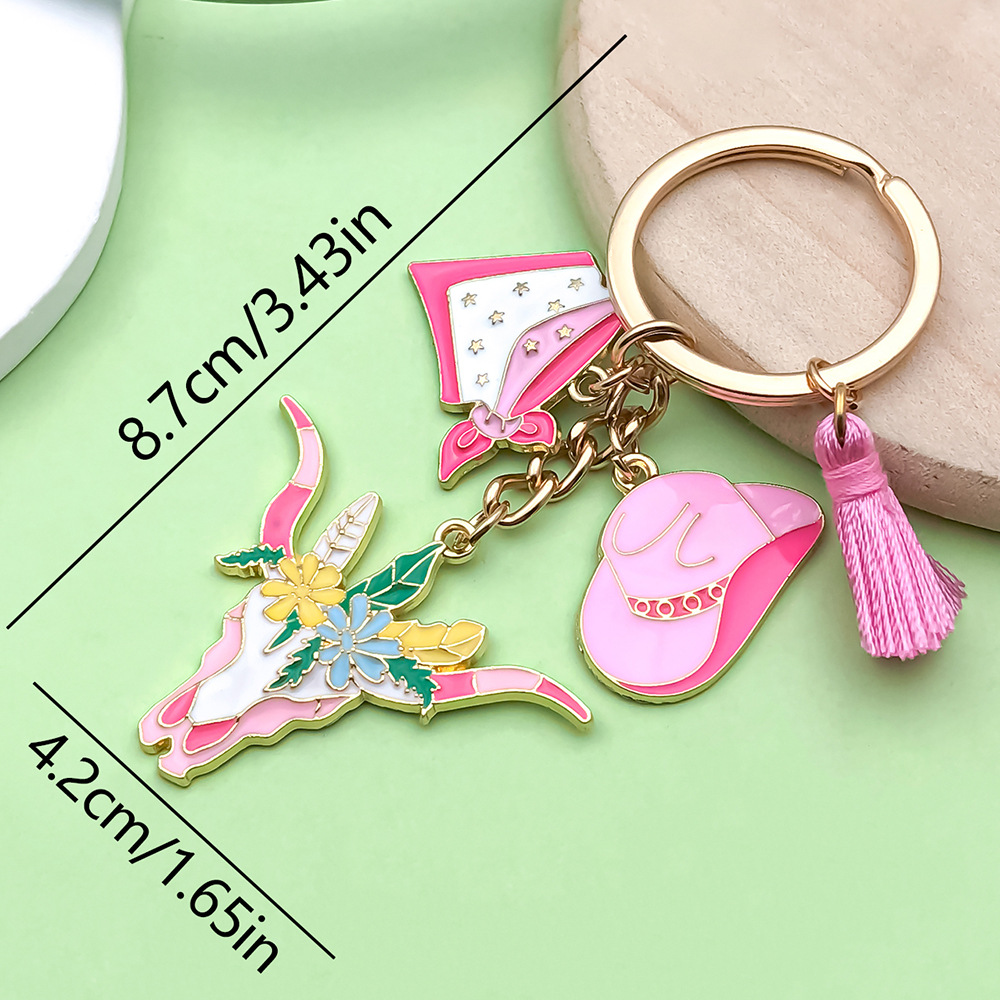 [핑크 아메리칸 웨스턴 카우보이 모자] 4.2x8.7cm-14.5g-ER884