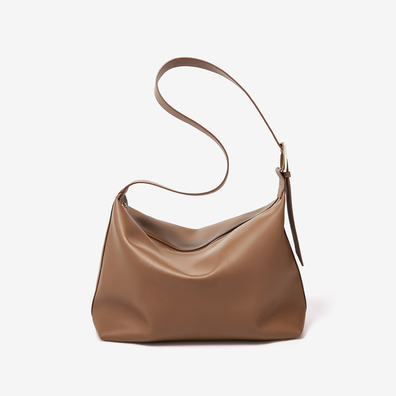 [게으른 스타일] 여성용 소프트 가죽 가방 대용량 가죽 어깨 가방 2024 여성용 폭발성 올 매치 토트 백 크로스 바디 백