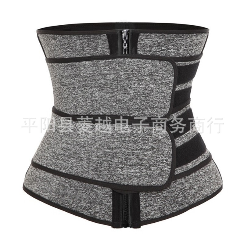 Cinturón doble cremallera gris brezo