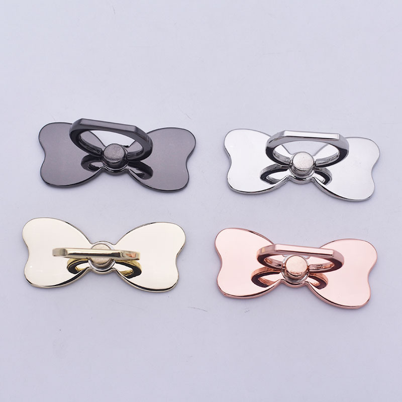 Supporto da tavolo per telefono da donna con nodo a farfalla in metallo a 360°_voghion.com