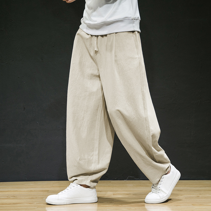 Zen Meditation Straight-Leg Pants, Loose Plus-Size Casual Pants for Men, Chinese-Style Linen Long Pants, Tai Chi Meditation Pants, Business Casual Zen Meditation Straight-Leg Pants, Loose Plus-Size Casual Pants for Men, Chinese-Style Linen Long Pants, Tai Chi Meditation Pants, Business Casual