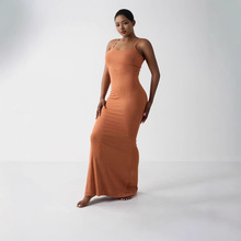 SKIMS同款明星赵露思Dress 欧美修身莫代尔高弹螺纹吊带连衣裙