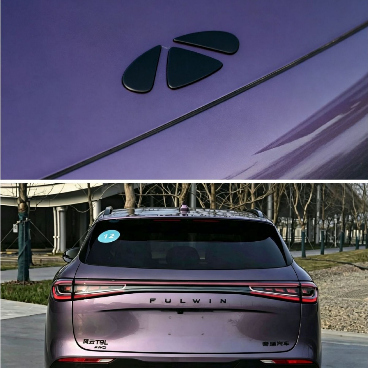 Suitable for Chery Fengyun T9L car logo modification, blackened front car logo with metal cover, Black Warrior decorative car sticker