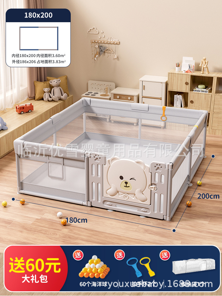 Barrera de protección de valla para bebés que se arrastran en el suelo, barrera para bebés que trepan en el interior, barrera de juegos para niños para el hogar