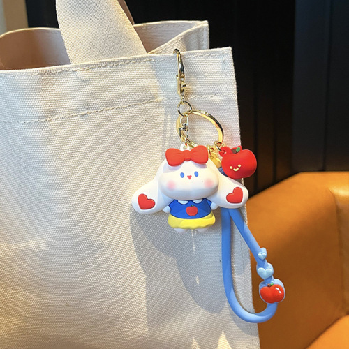 Apple Rabbit Keychain Internet Celebrity Cute Bunny Gift Exquisite Bag Pendant Car Keychain Cute Women