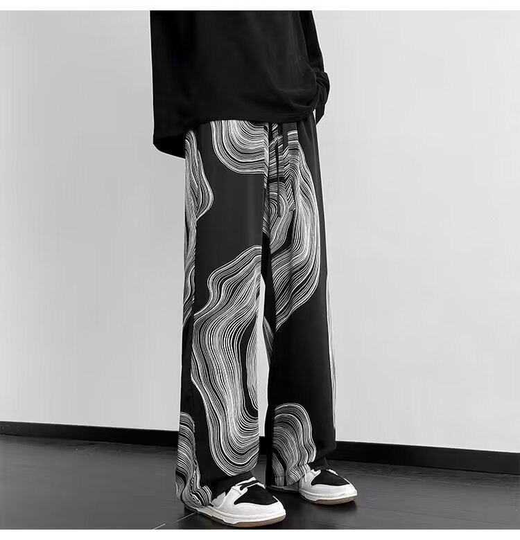 Summer Thin Hong Kong Casual Baggy Straight Trousers