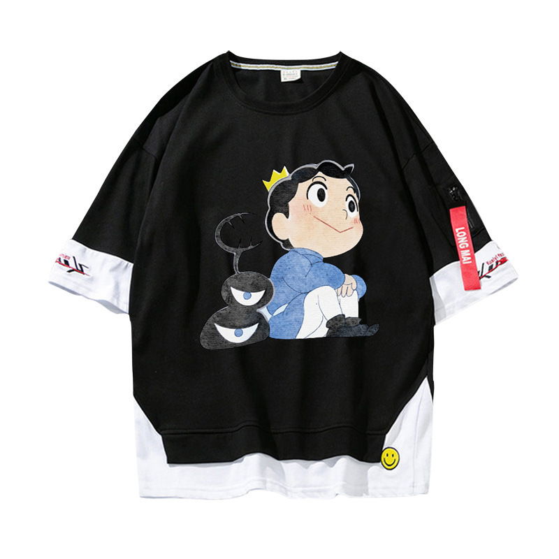 Wholesale King's Ranking Clothes Clothing Surrounding Fake Two-piece Short-sleeved T-shirt Poggy Prince Kak Wholesale King's Ranking Clothes Clothing Surrounding Fake Two-piece Short-sleeved T-shirt Poggy Prince Kak